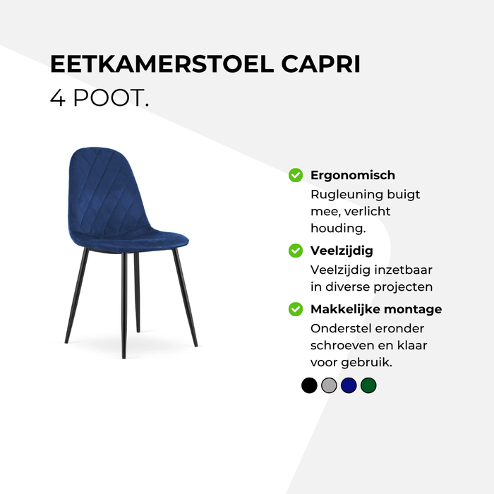 Eetkamerstoel Capri - 4 poot
