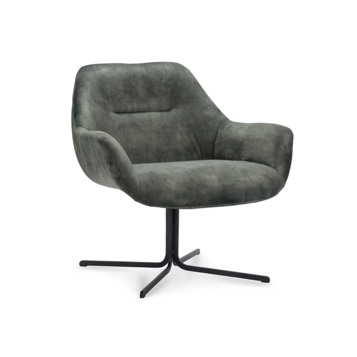 Kraft velvet armchair - swivel base