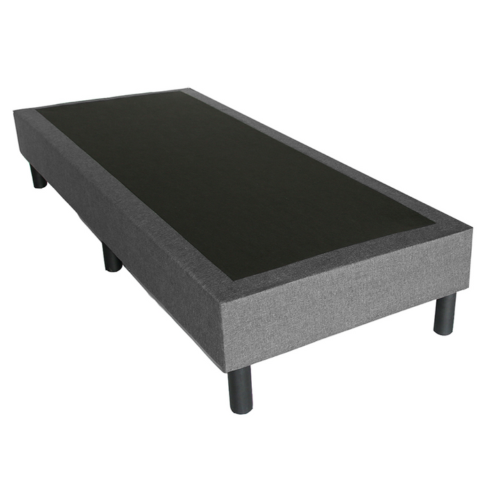 Box spring imitation leather black 90 x 200 x 32 cm