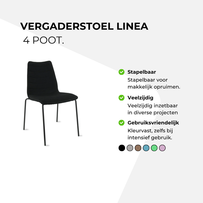 Vergaderstoel Linea - 4 poot