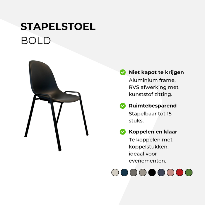 Stapelstoel Bold - stalenframe