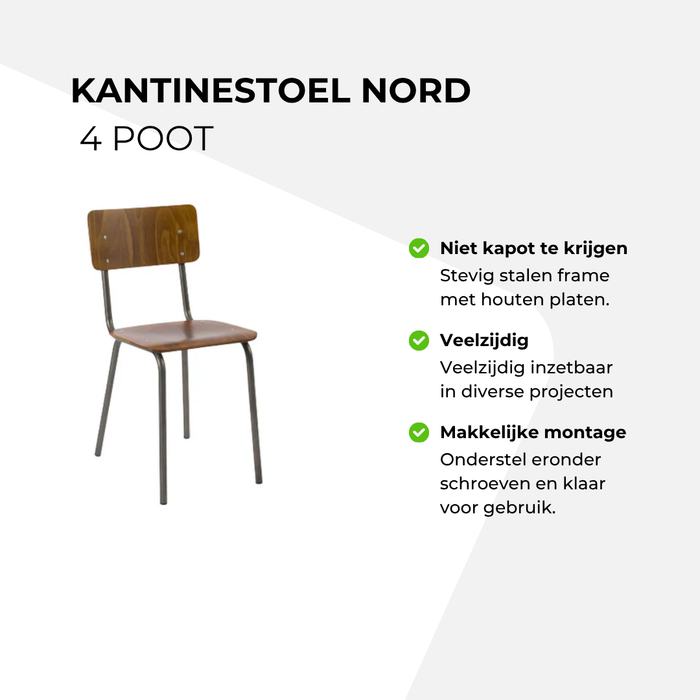 Kantinestoel Nord - 4 poot