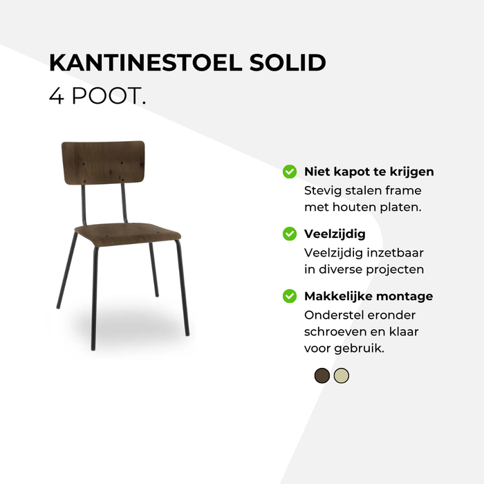 Kantinestoel Solid - 4 poot