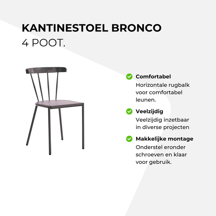 Kantinestoel Bronco - 4 poot