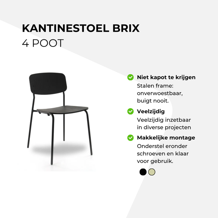 Kantinestoel Brix - 4 poot