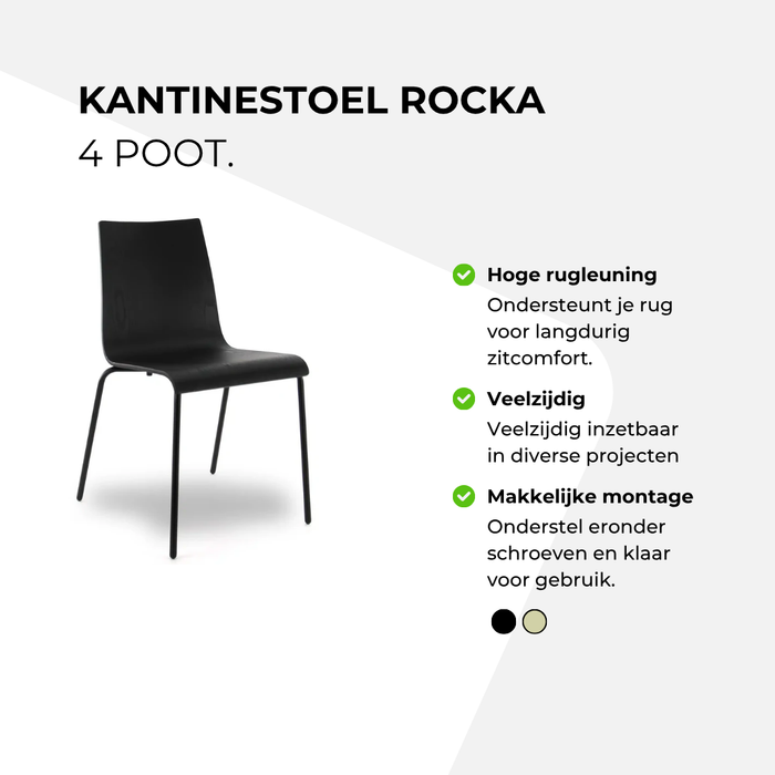 Kantinestoel Rocka - 4 poot