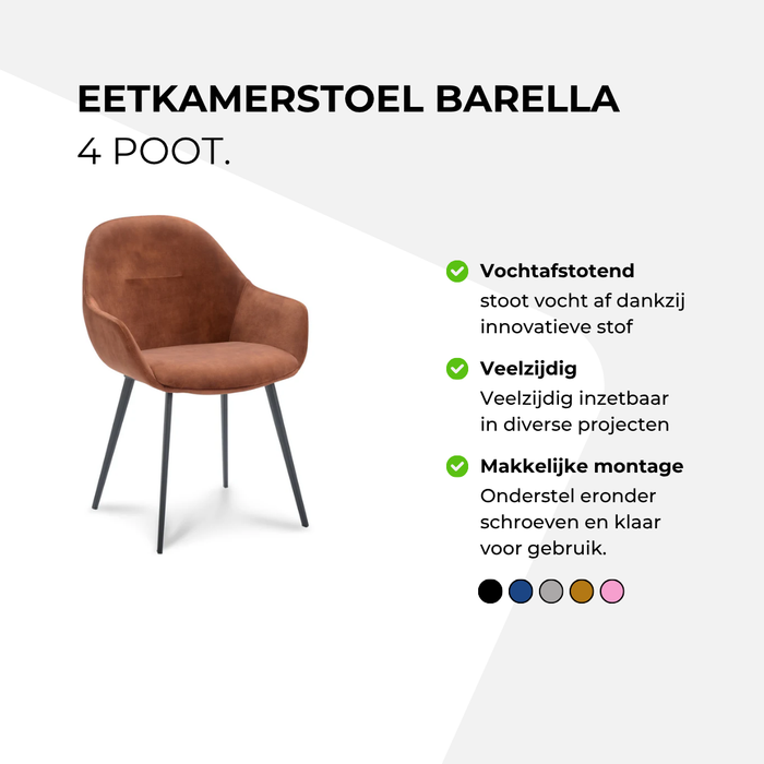 Eetkamerstoel Barella - 4 poot