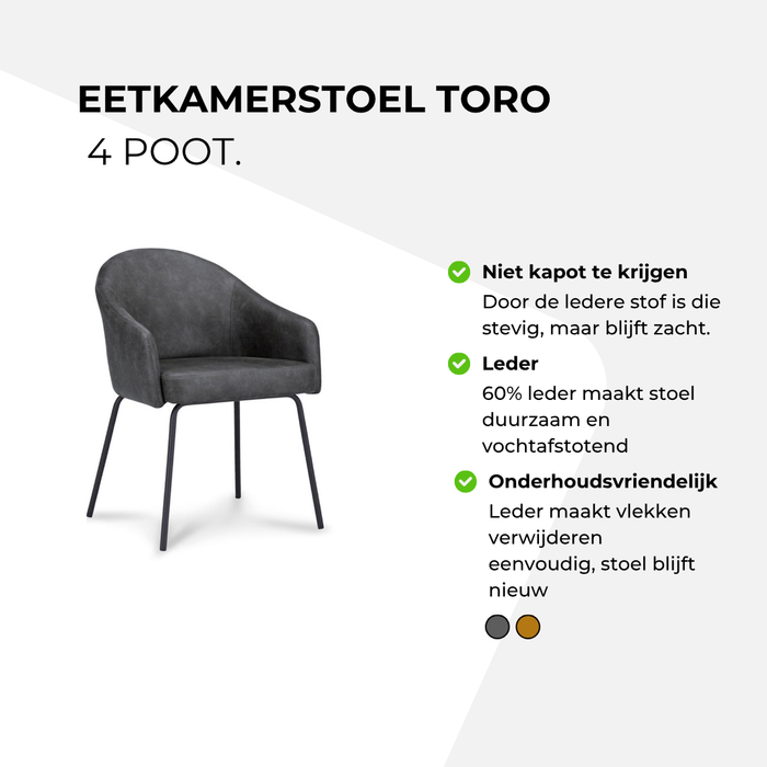 Eetkamerstoel Toro - 4 poot