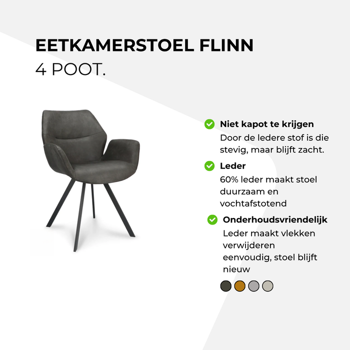 Eetkamerstoel Flinn - 4 poot