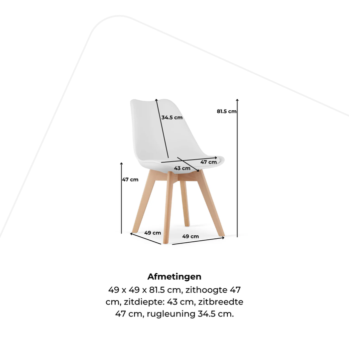 Eetkamerstoel Dris - 4 poot eiken