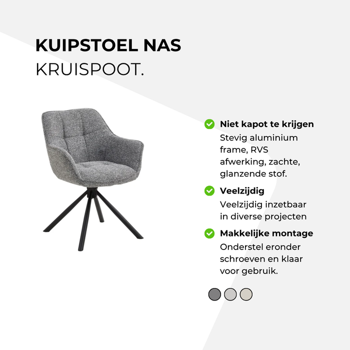 Kuipstoel Nas - kruispoot