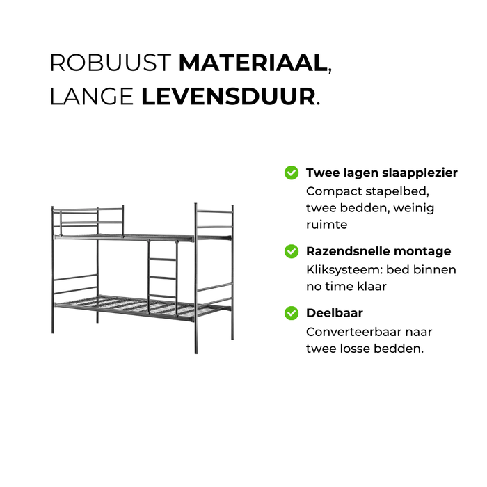 Stapelbed 93 x 205 x 157 cm deelbaar