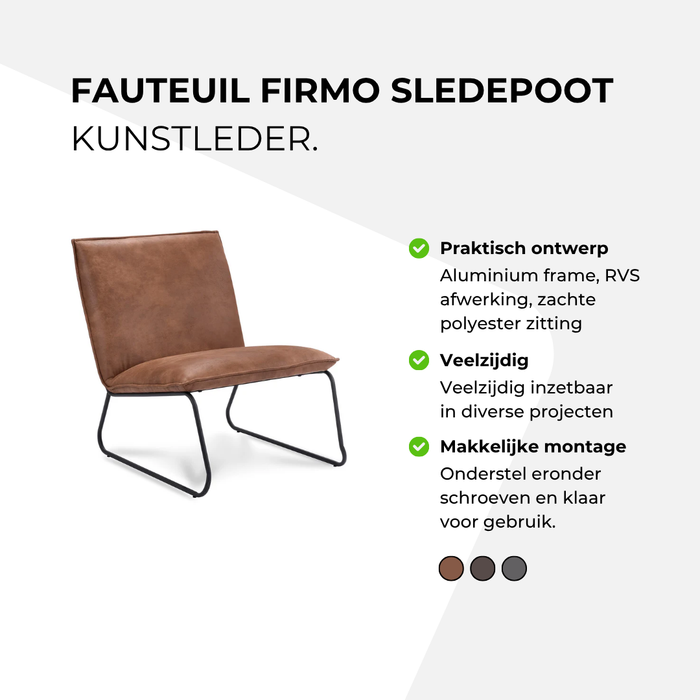 Fauteuil Firmo sledepoot - kunstleder