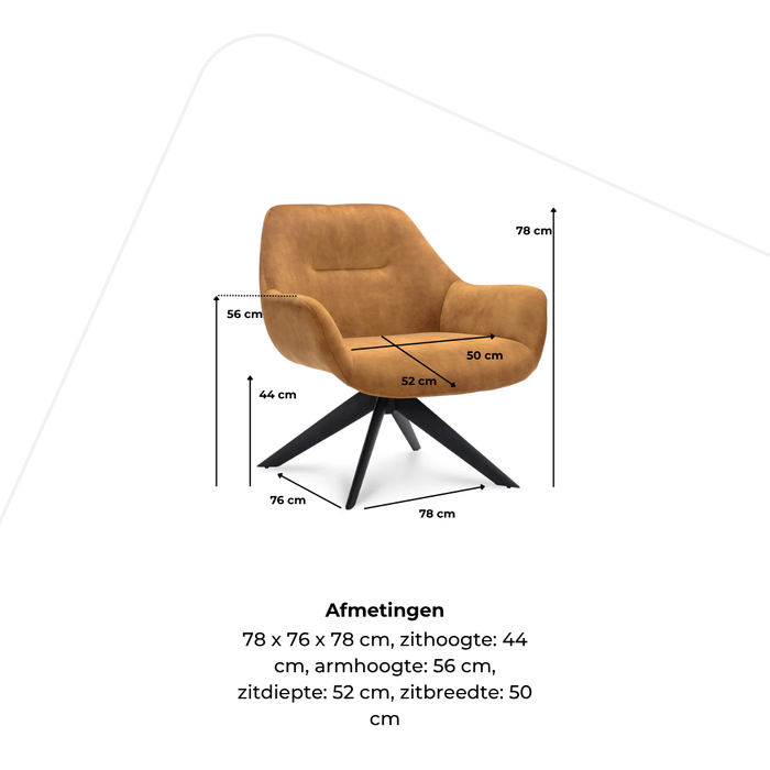 Fauteuil Furn velvet - kruispoot