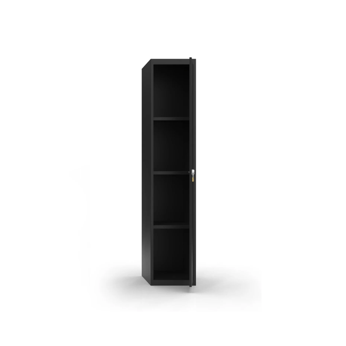 Steel locker cabinet black single door