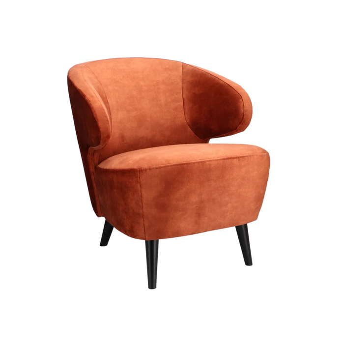 Fauteuil Dura velvet - houten poten