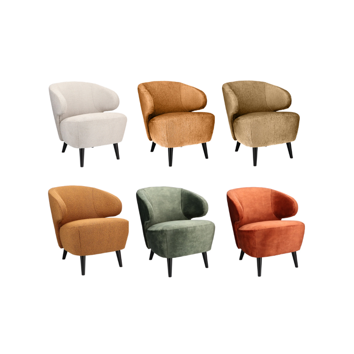 Fauteuil Dura velvet - houten poten