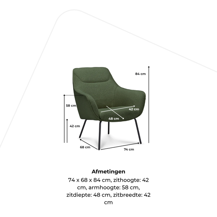 Fauteuil Miro fluweel - stalen poten