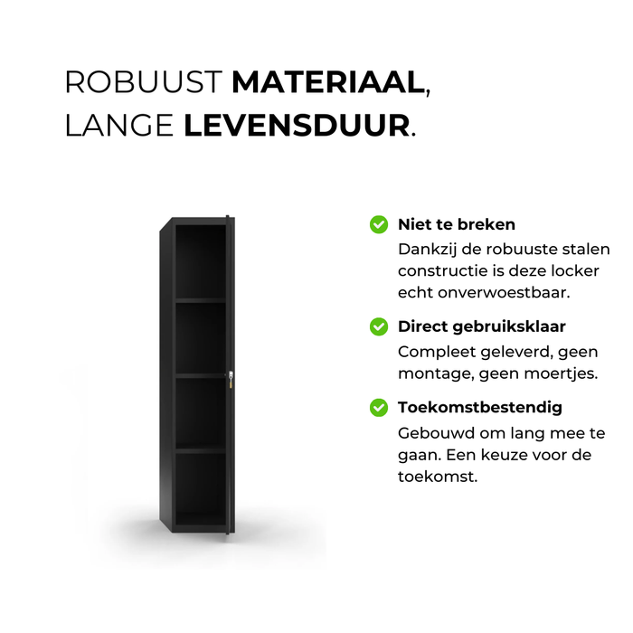 Stalen lockerkast zwart enkeldeurs
