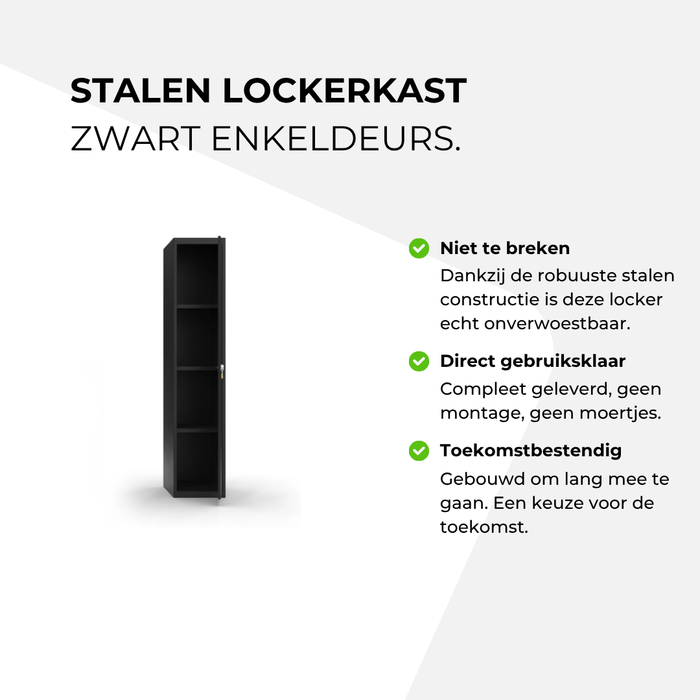 Steel locker cabinet black single door