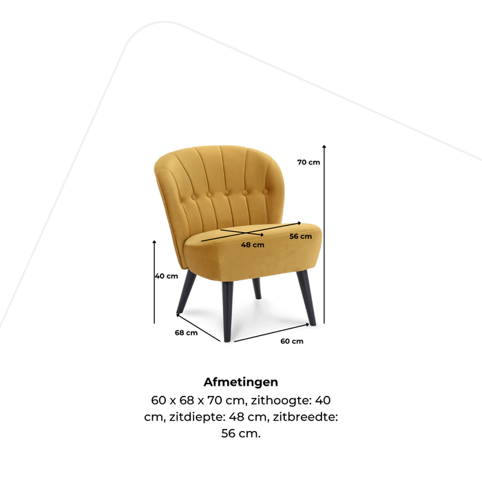 Fauteuil Salerno - houten poten