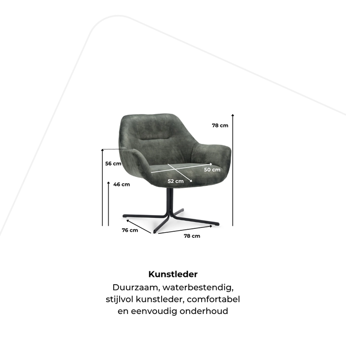 Fotel Kraft welurowy - podstawa obrotowa