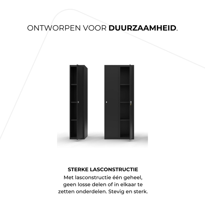 Stalen lockerkast zwart enkeldeurs
