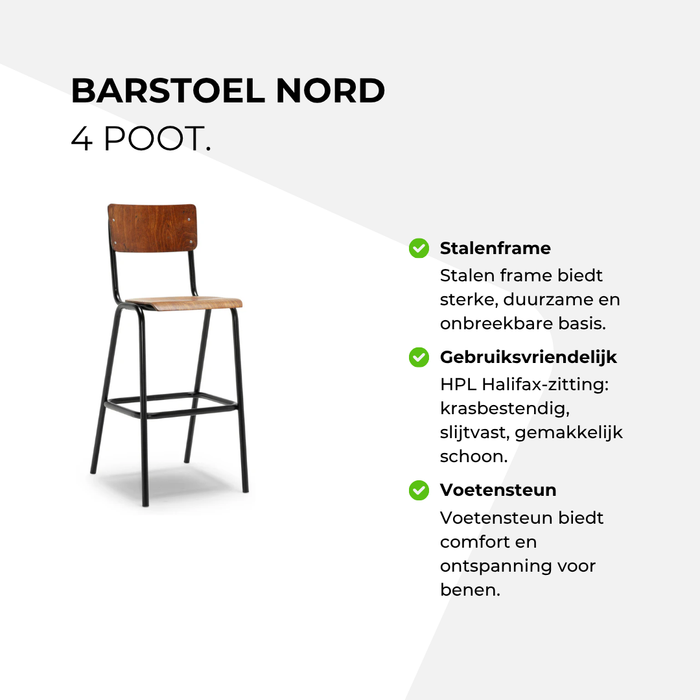Barstoel Nord - 4 poot