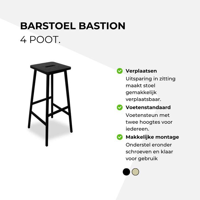 Barstoel Bastion - 4 poot