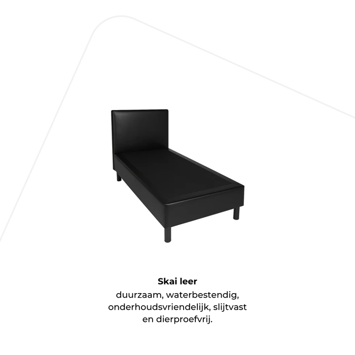 Boxspring skai leer incl. hoofdbord 90 x 200 x 32cm