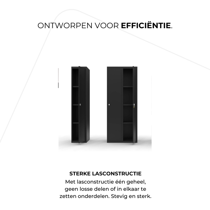 Stalen lockerkast zwart tweedeurs