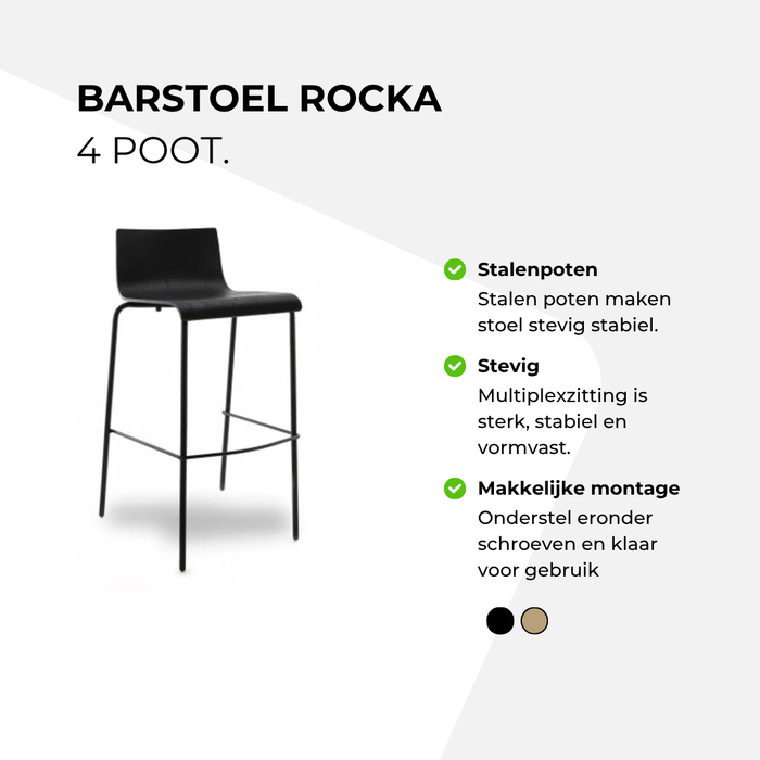 Barstoel Rocka - 4 poot