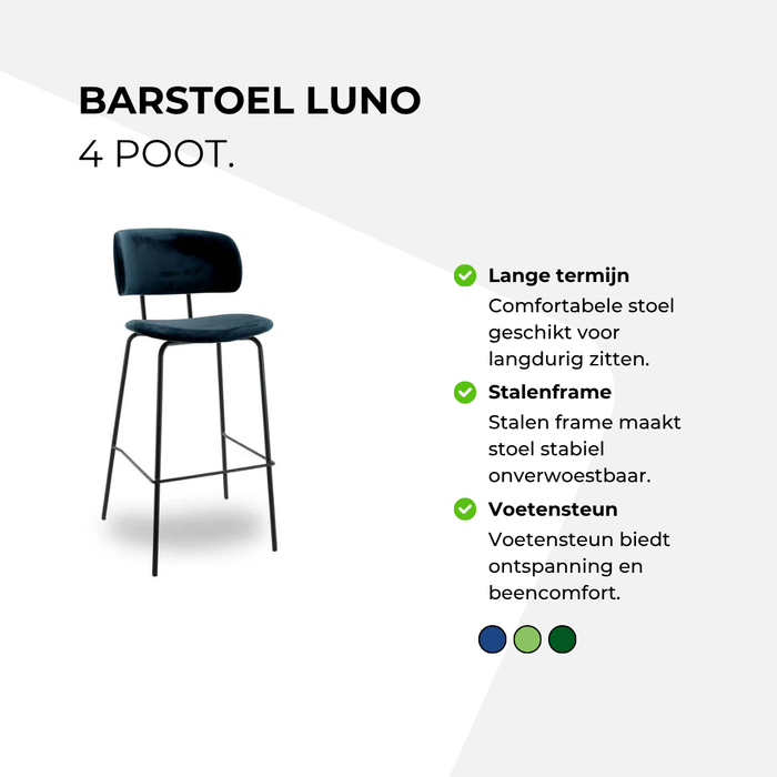 Barstoel Luno - 4 poot
