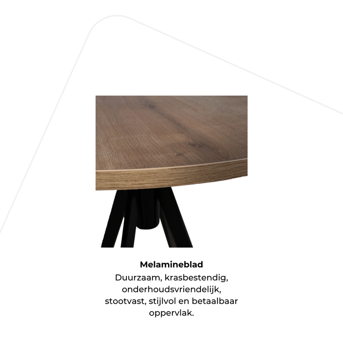 Tafel Rond kruispoot 80 x 80 cm melamineblad