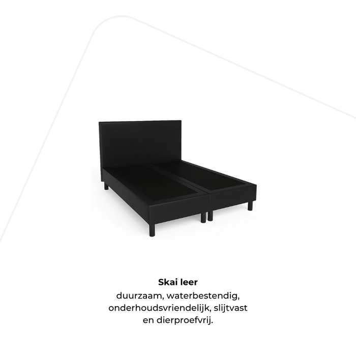 Boxspring skai leer incl. hoofdbord 180 x 200 x 32cm