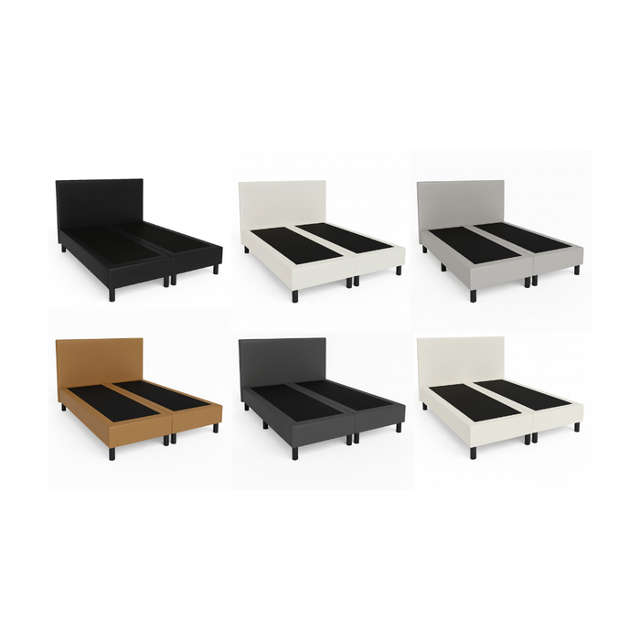 Boxspring skai leer incl. hoofdbord 180 x 200 x 32cm