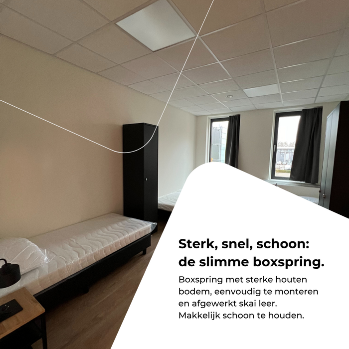 Boxspring skai leer 90 x 200 x 32 cm