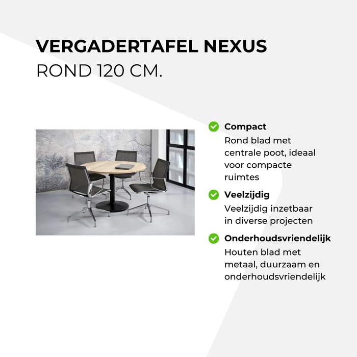 Vergadertafel Nexus - Rond 120 cm