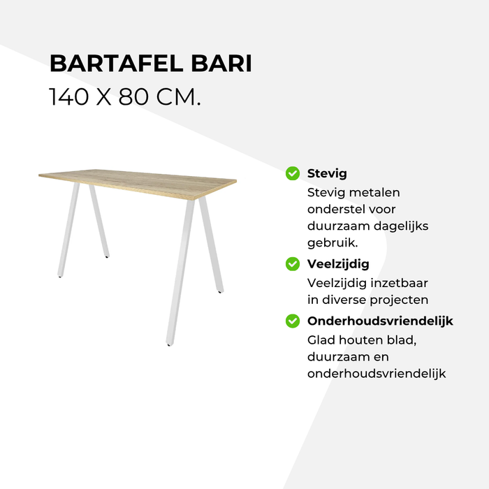 Bartafel Bari - 140 x 80 cm