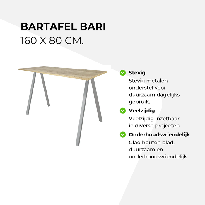 Bartafel Bari - 160 x 80 cm