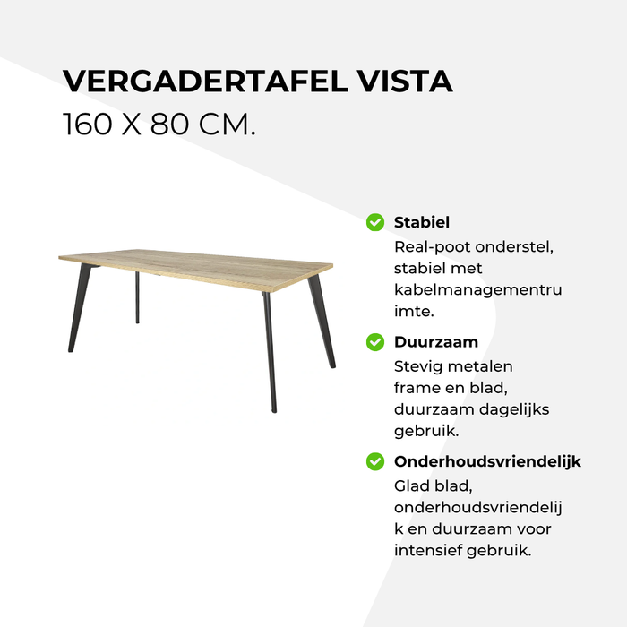Vergadertafel Vista - 160 x 80 cm