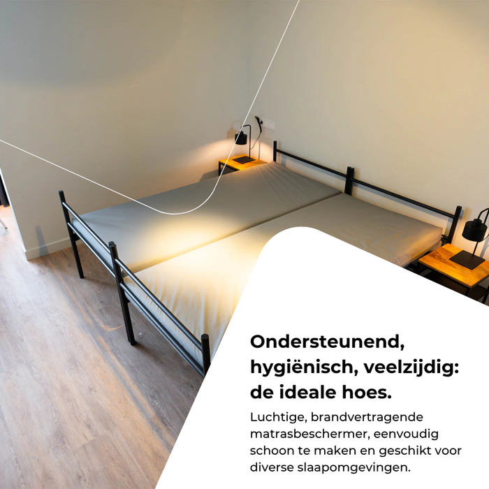Matrasbeschermer - Incontinentiehoes brandvertragend lichtgrijs
