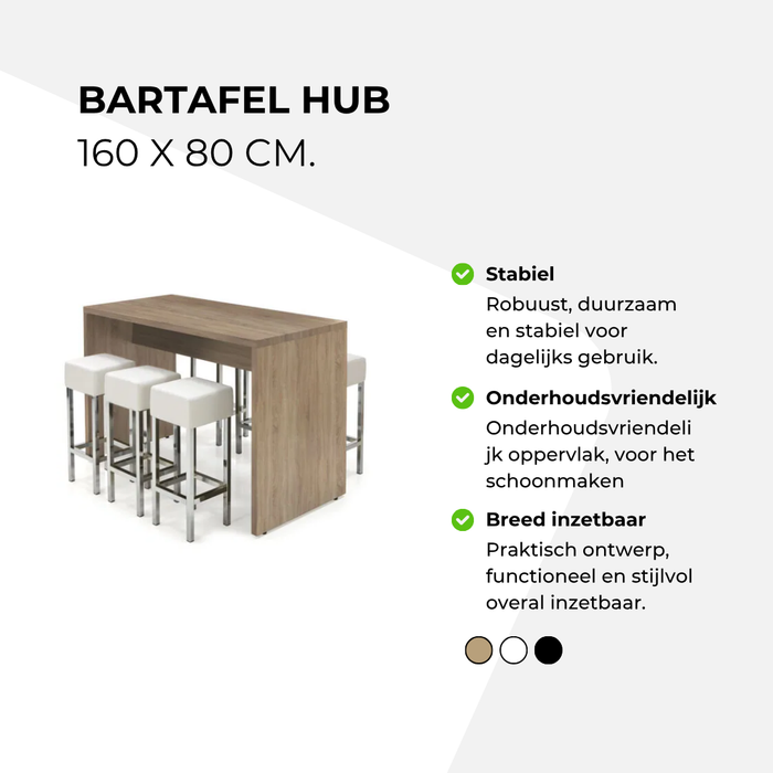 Bartafel Hub - 160 x 80 cm