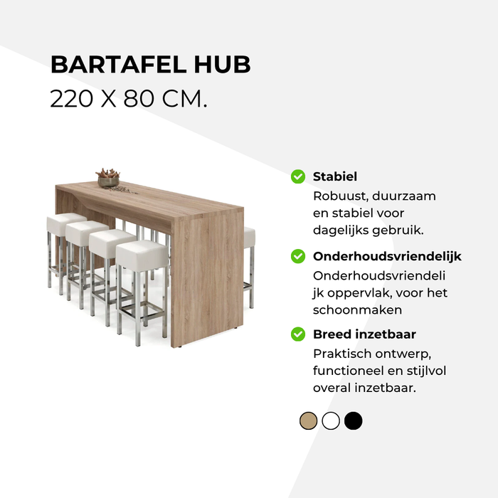 Bartafel Hub - 220 x 80 cm
