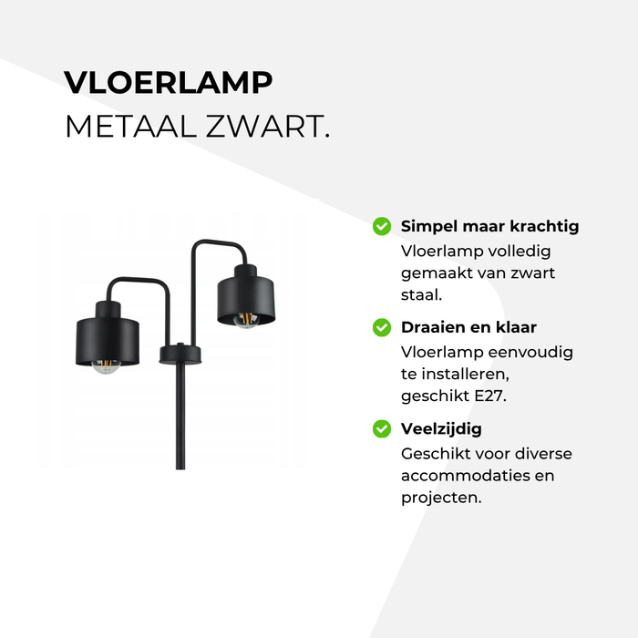 Vloerlamp - Metaal zwart