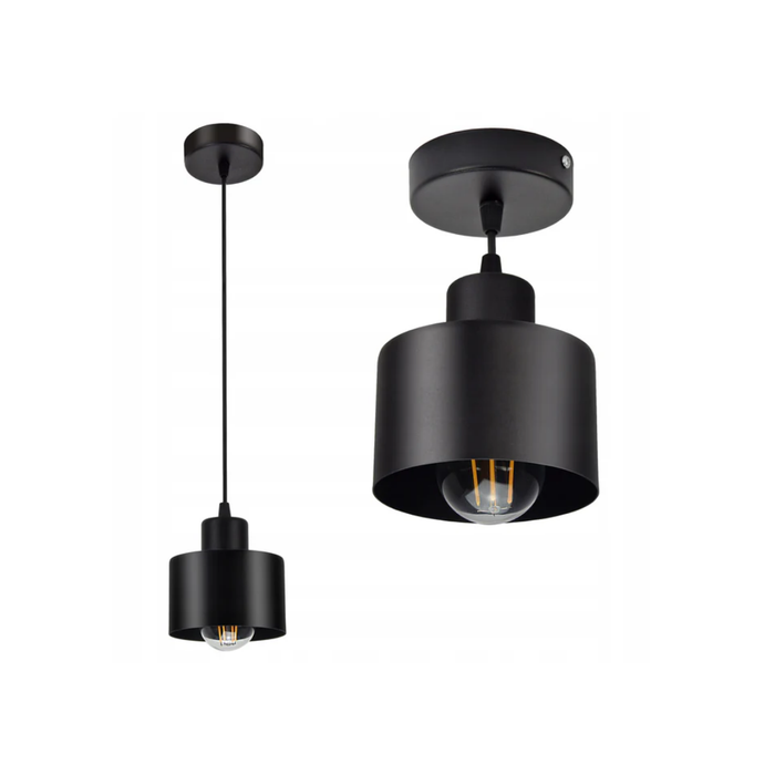 Hanglamp - 1 lamp metaal zwart