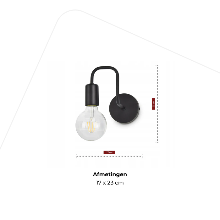 Wandlamp zwart basic