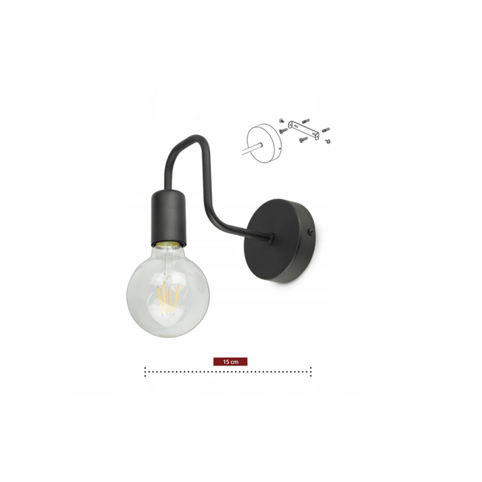 Wandlamp zwart basic