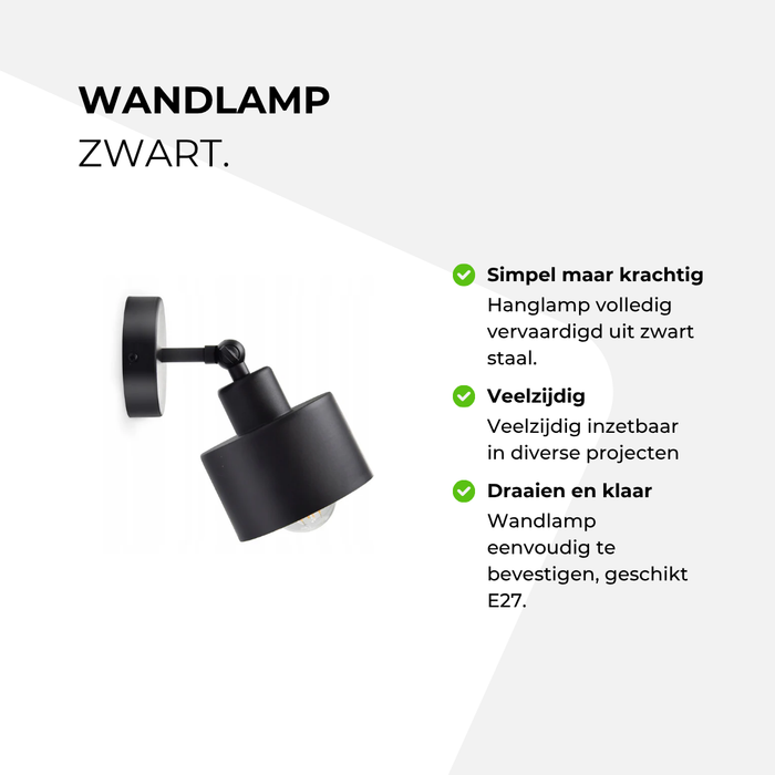 Wandlamp zwart