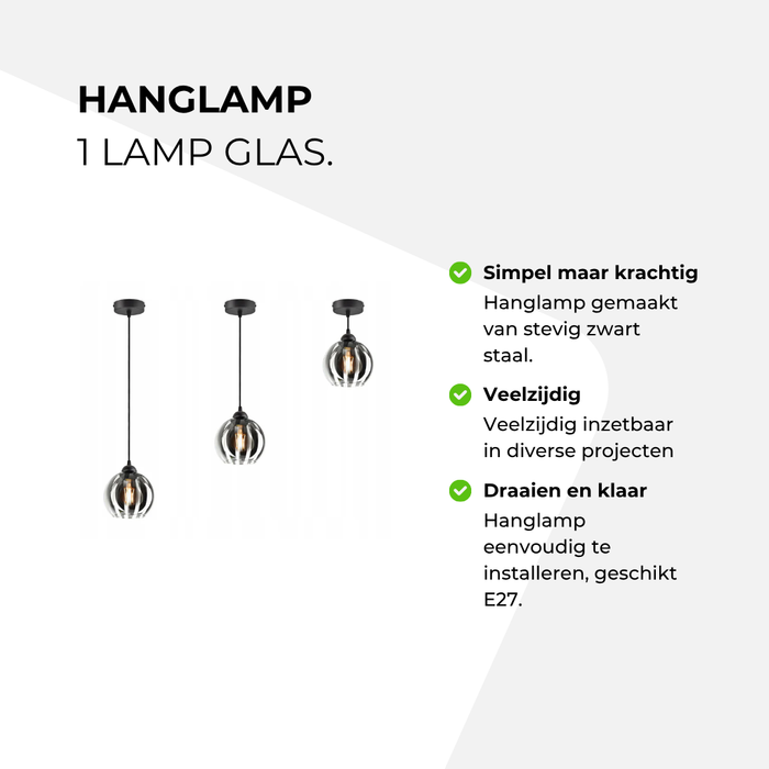 Hanglamp - 1 lamp glas